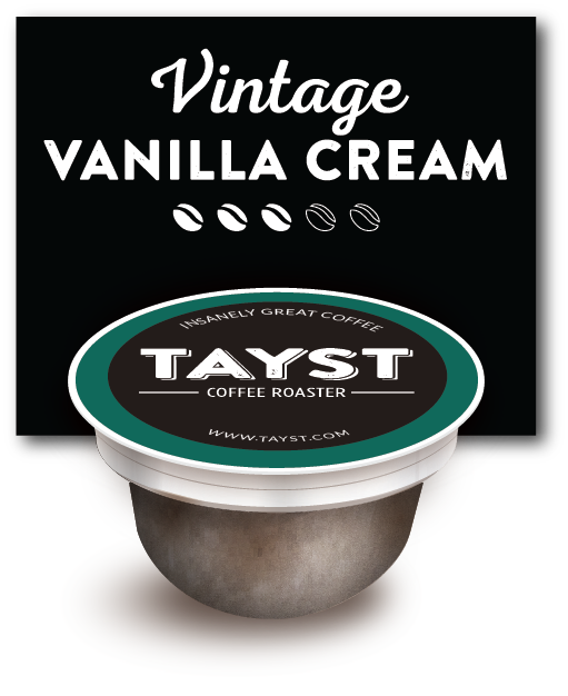 Vintage vanilla cream coffee pod