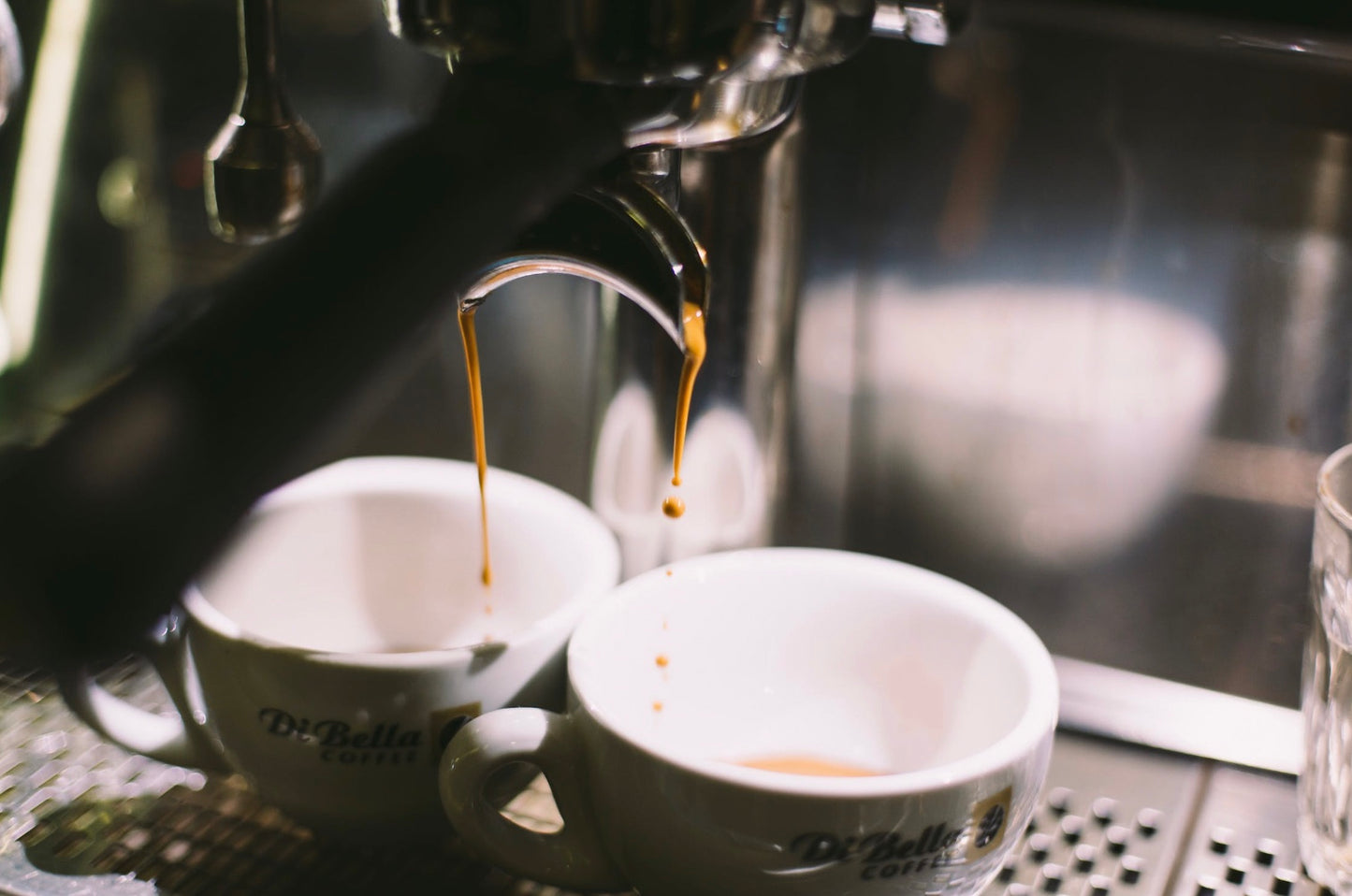 A pot of coffee being made with the pour-over method.