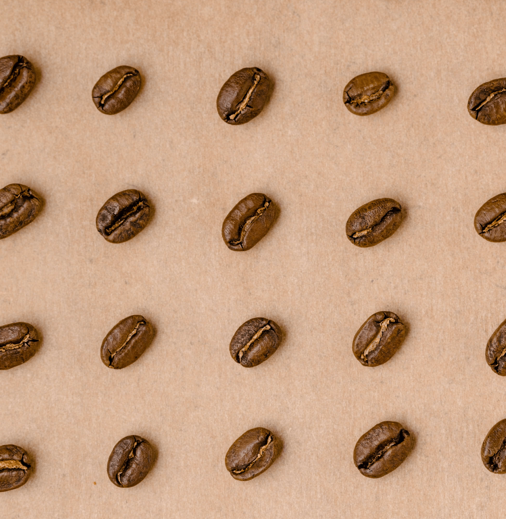 coffee beans arranged in a pattern