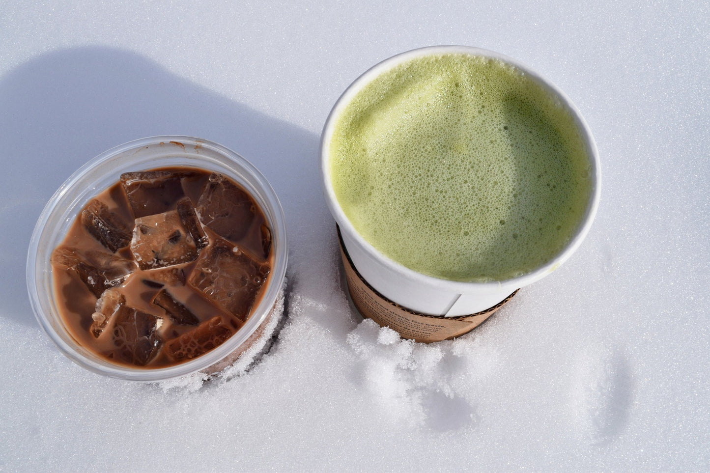 Matcha and espresso fusion latte