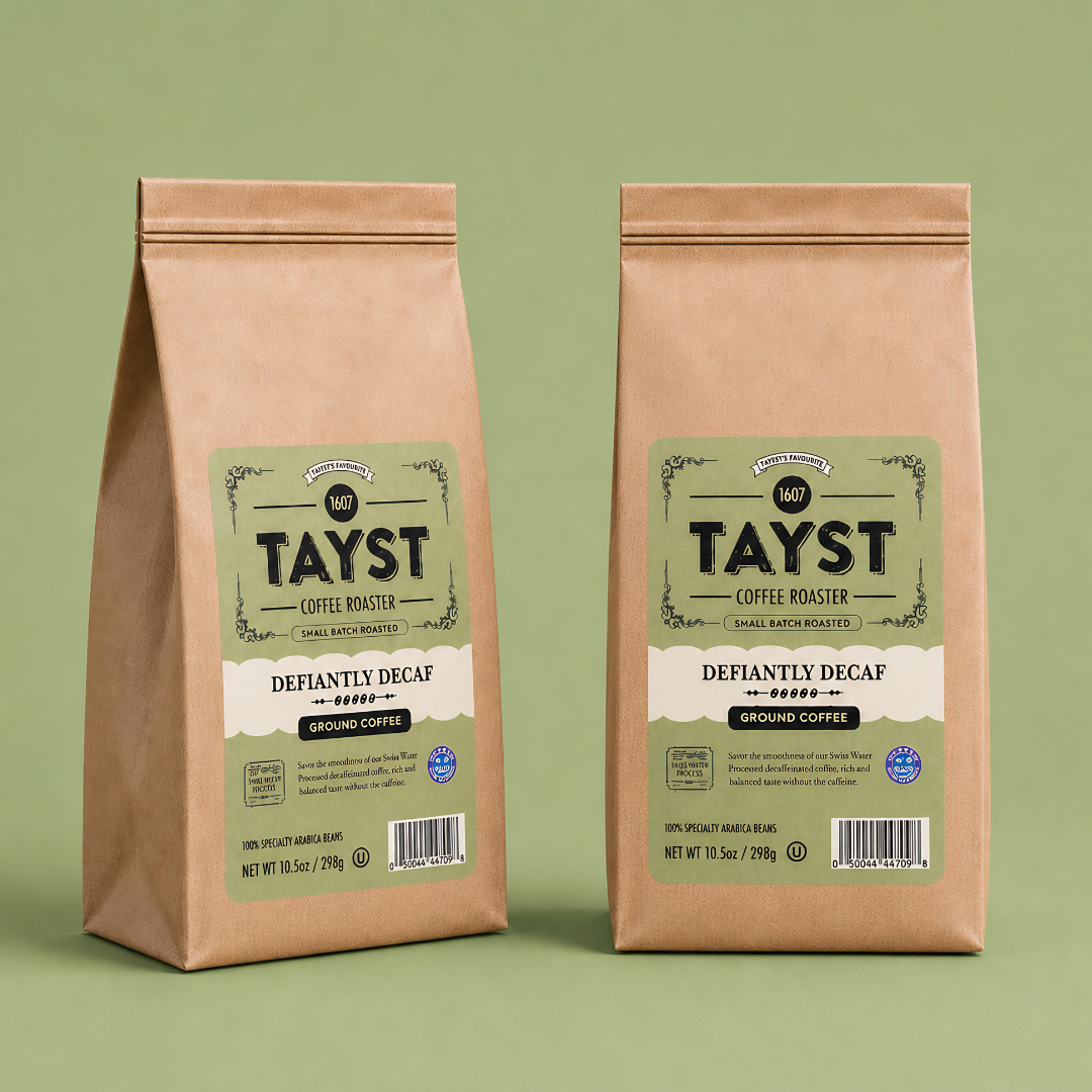Defiantly Decaf Ground Coffee – TAYST COFFEE ROASTER