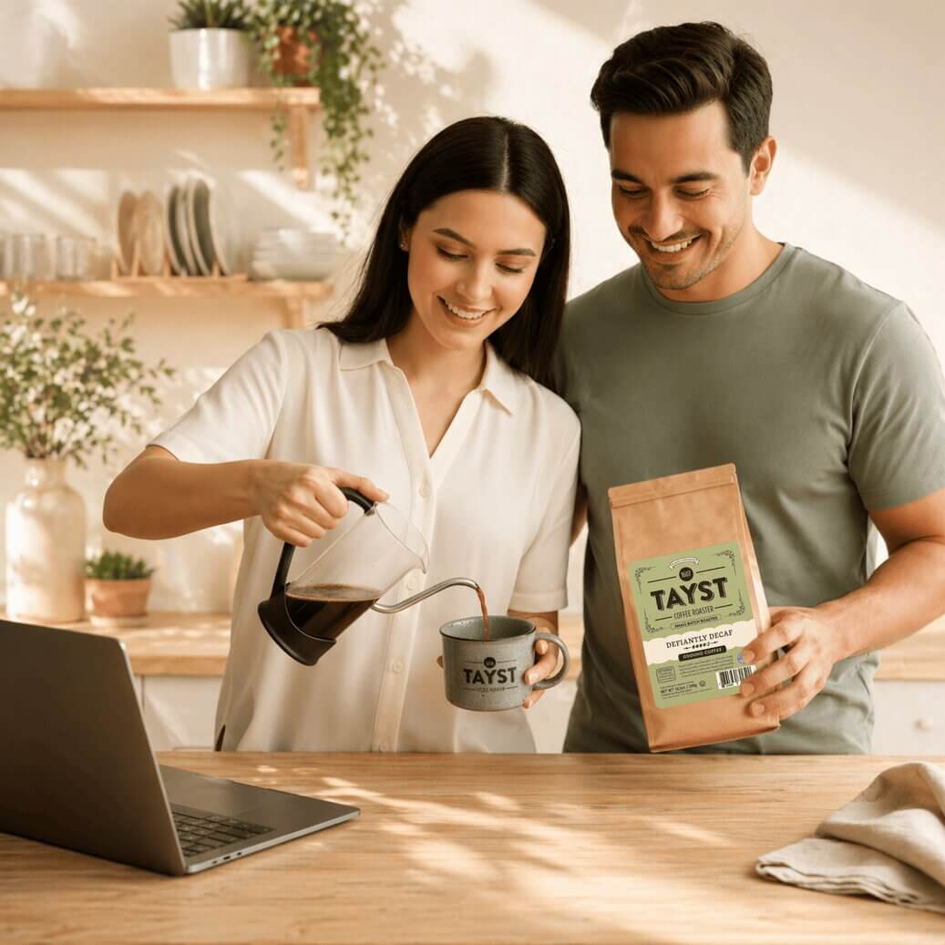 Tayst coffee enjoyed by couple
