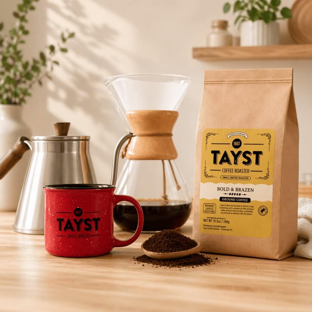 Tayst Coffee with Red Mug