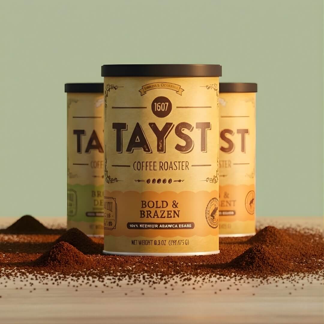 Tayst ground coffee cans