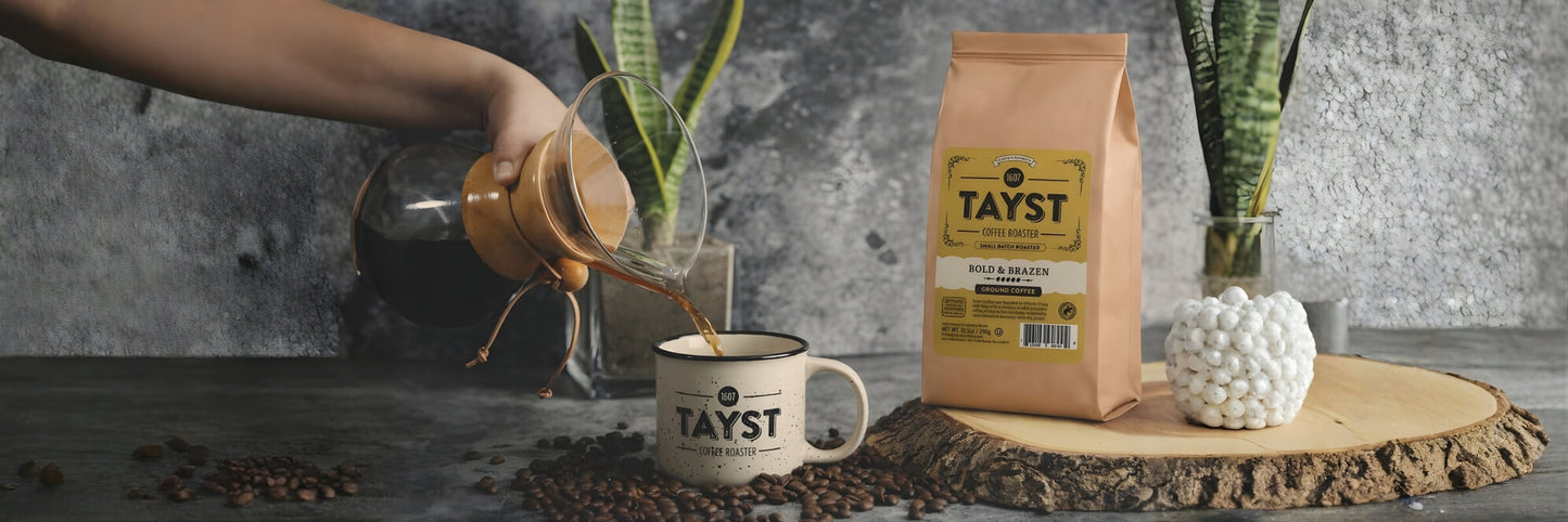 Tayst Ground Coffee with Ivory Mug