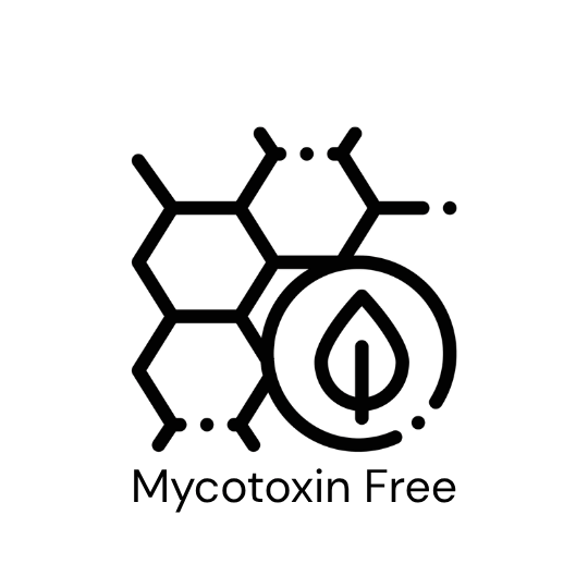 Mycotoxin Free logo on a green background